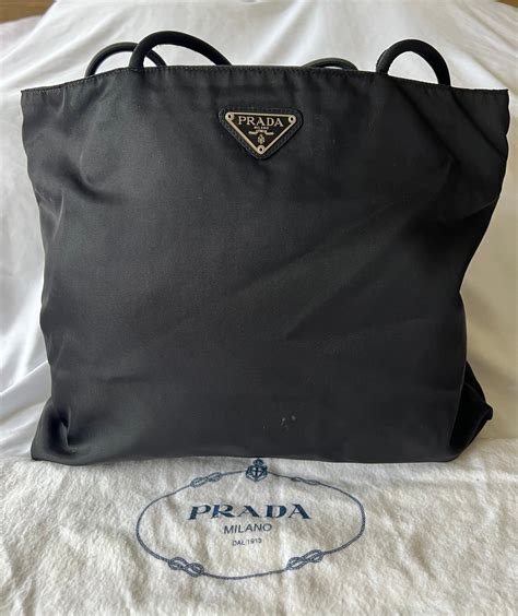 prada black bibliotheque large tote bag|Prada nylon tote bag large.